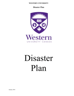 Disaster Plan - Western University