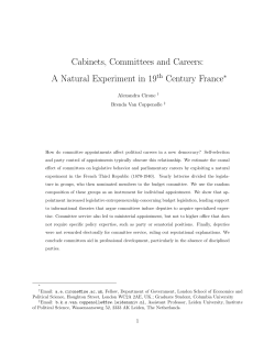 Cabinets, Committees and Careers: A Natural