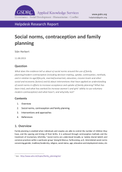 Social norms, contraception and family planning