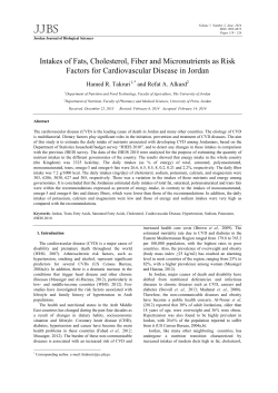 Intakes of Fats, Cholesterol, Fiber and Micronutrients as Risk Factors