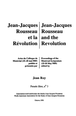 Jean-Jacques Rousseau et la Revolution