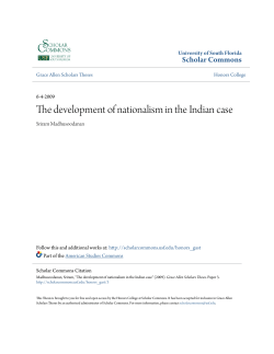 The development of nationalism in the Indian case