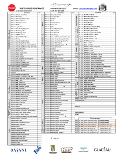 One Page Order Form - Whitehorse Beverages