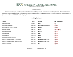 for various classes of oxidizing chemicals. The