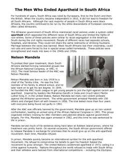 The Men Who Ended Apartheid in South Africa