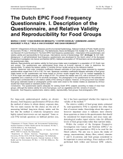 The Dutch EPIC Food Frequency Questionnaire. I