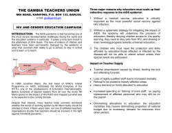 HIV/AIDS Brochure - Gambia Teachers Union
