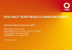 Presentation to investors and analysts