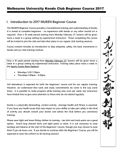 Melbourne University Kendo Club Beginner Course 2017 I