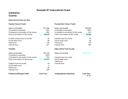 Institution: Course: Example #1 Instructional Costs
