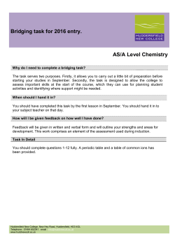 Chemistry - Huddersfield New College