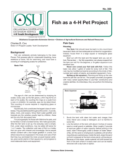 Fish as a 4-H Pet Project - Oklahoma 4-H