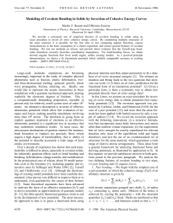 Modeling of Covalent Bonding in Solids by