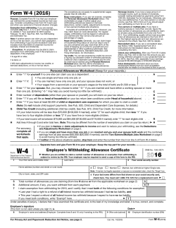 Form W-4 (2016)