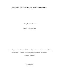 Determinants of housing demand in Nairobi, Kenya
