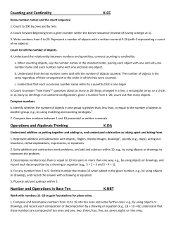 Counting and Cardinality K.CC Operations and Algebraic Thinking K
