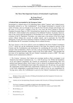 The Three Most Important Features of Switzerland`s Legal System