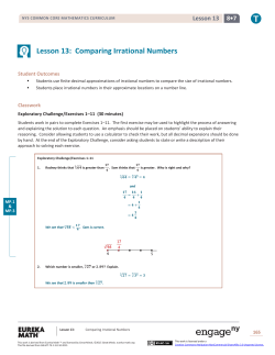 Lesson 13: Comparing Irrational Numbers
