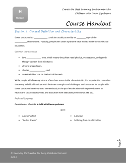 Down Syndrome Course Handout