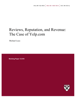 Reviews, Reputation, and Revenue: The Case of Yelp.com