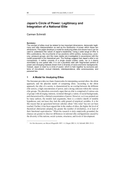 Japan`s Circle of Power: Legitimacy and Integration of a National Elite