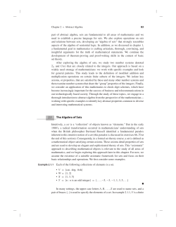 2.1 The Algebra of Sets