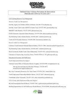 Oakland Unite Violence Prevention Program Contacts 2016-2017