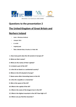 Questions to the presentation 2 The United Kingdom of Great Britain