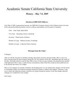 Statewide Academic Senate Report - California State University
