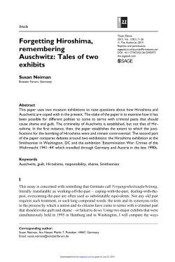 Forgetting Hiroshima, remembering Auschwitz