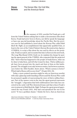 The Korean War, the Cold War, and the American