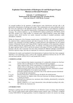 Explosion Characteristics of Hydrogen-Air and Hydrogen