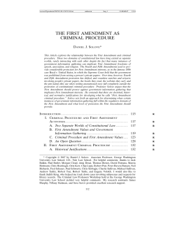 the first amendment as criminal procedure