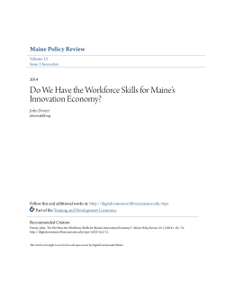 Do We Have the Workforce Skills for Maine`s Innovation Economy?