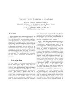 Pegs and Ropes: Geometry at Stonehenge