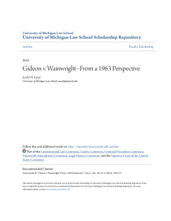 Gideon v. Wainwright--From a 1963 Perspective
