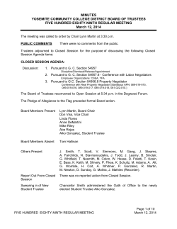 March 12, 2014 - Yosemite Community College District