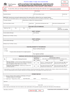 Application for Marriage Certificate or Registration Photocopy/Extract