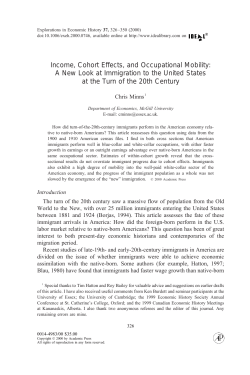 Income, Cohort Effects, and Occupational Mobility: A New Look at