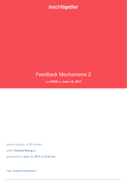 Feedback Mechanisms 2