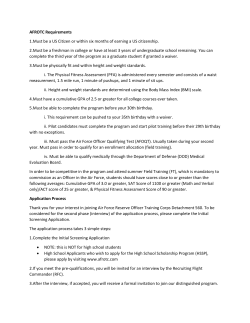 AFROTC Requirements 1.Must be a US Citizen or within six months