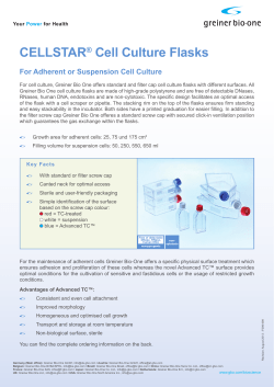 CELLSTAR&reg; Cell Culture Flasks - Greiner Bio-One