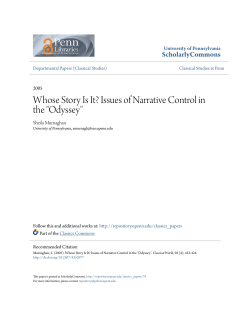 Whose Story Is It? Issues of Narrative Control in the "Odyssey"