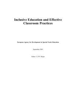 Inclusive Education and Effective Classroom Practices
