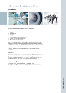Siemens Chemical Resistance Chart