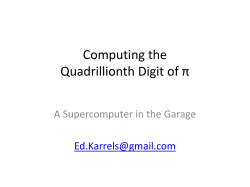 Computing the Quadrillionth Digit of &pi;