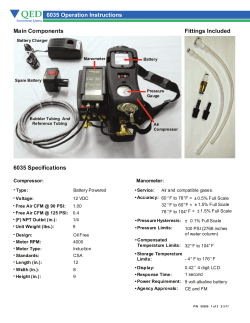 6035 Operation Instructions Main Components Fittings Included