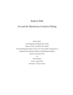 Radical Shift Art and the Mysterious Ground of Being