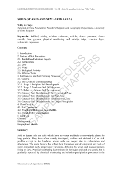 Soils of Arid and Semi-Arid Areas
