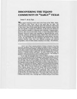 discovering the tejano community in "early" texas